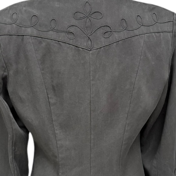 Vintage Black Tailored Blazer Jacket Y2K Embroidered  Size Medium, Fall Blazer - Picture 8 of 14